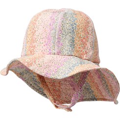 Wheat UV sun hat - Rainbow flowers